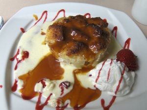 Bread Pudding with Baily's Irish Cream Sauce