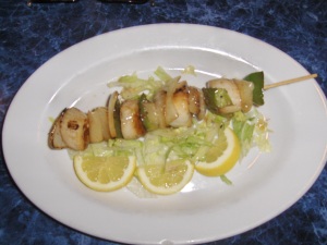 Scallop Skewers at Cafe Europa